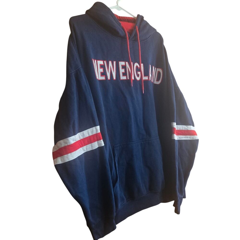 Black Canyon Outfitters Sport Sweatshirt New England 3XL Navy Hoodie 80% Cotton - Picture 2 of 7